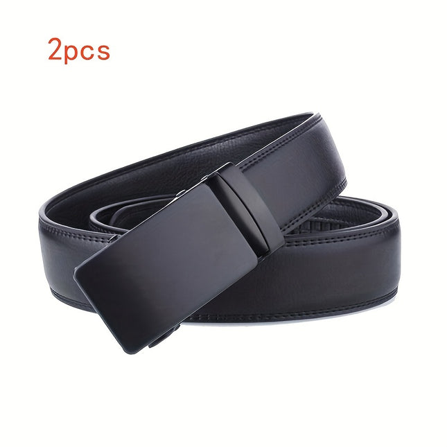 Men's Black Automatic PU Leather Belt