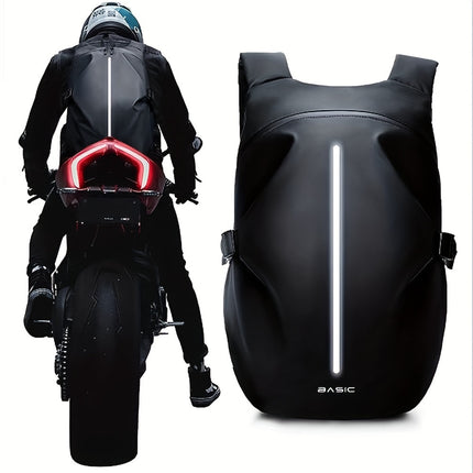 Large Capacity Motorcycle Helmet Backpack – Reflective, Travel-Ready