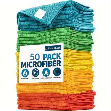 5/10pcs Microfiber Cleaning Cloths - Lint-Free & Reusable