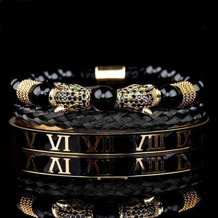 Men's Luxury Leopard Bracelet Set