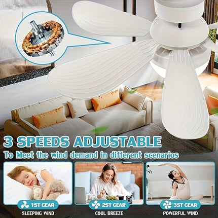 Ceiling Fan Light with Remote – 3-Speed Dimmable Fan