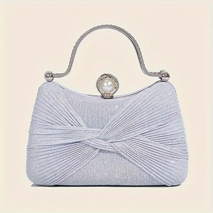 Elegant Glitter Bow Evening Clutch