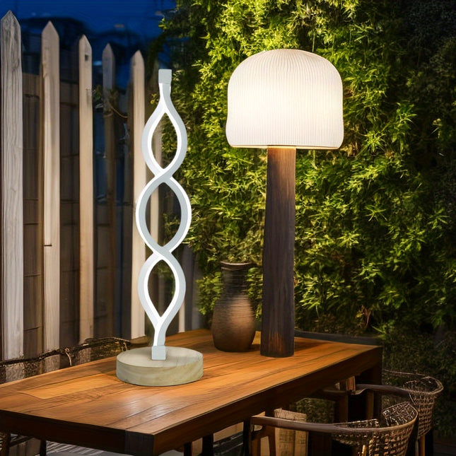 Modern Spiral Black Metal Table Lamp for Home Decor