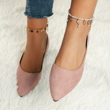 Women's Solid Color Pointed Flats