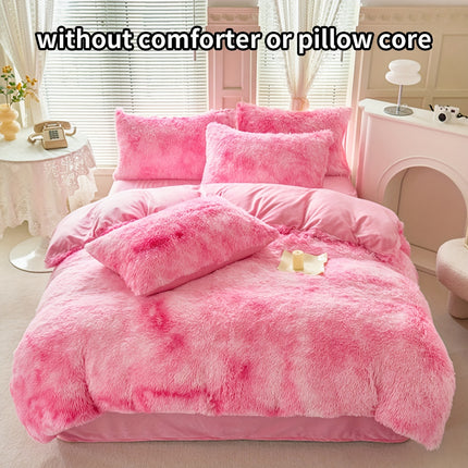 Tie-Dye Plush Duvet Cover Set - Soft & Cozy