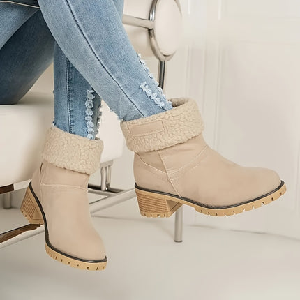 Elegant Fur-Trim Ankle Boots