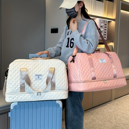 Argyle Pattern Large Capacity Duffle Bag