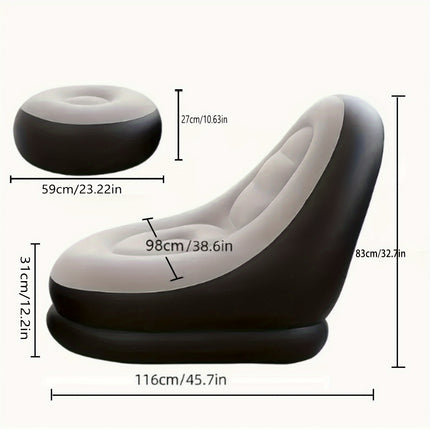 Portable Inflatable Lounge Chair with Footrest – Outdoor Comfort