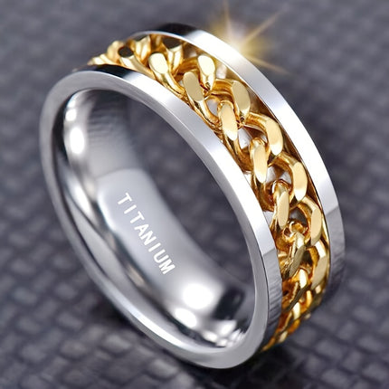 PANASH 8mm Titanium Steel Spinner Ring