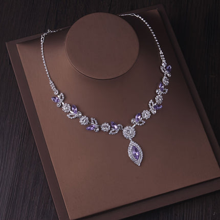 Elegant Blue Crystal Bridal Set