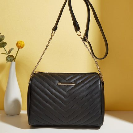 Chic Black Quilted Crossbody Bag