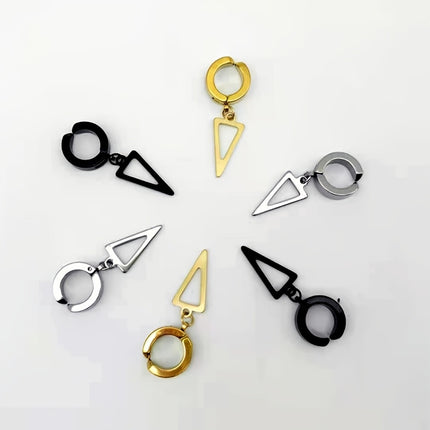 Triangle Pendant Ear Clips Set