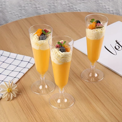 25pcs Set of 150ml Crystal Clear Champagne Flutes with Golden Rim