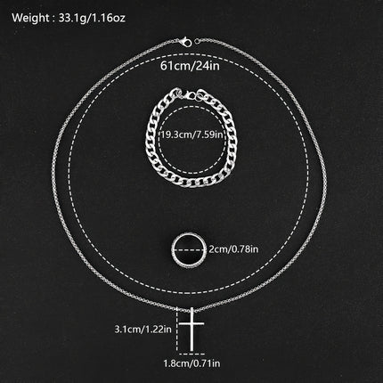 Men's Fashion 4pcs Set with Quartz Watch