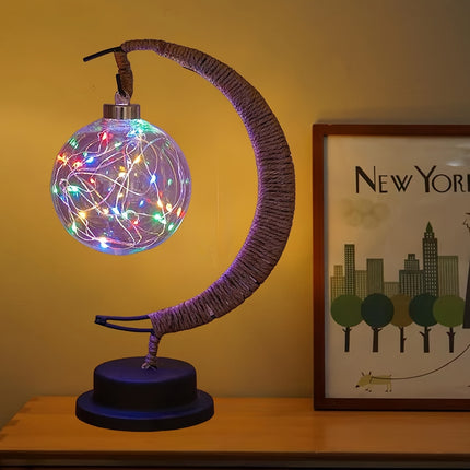 LED Ball Moon Lamp - Wrought Iron Decorative Desk Lamp