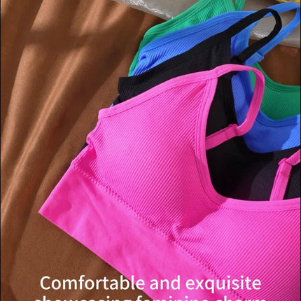 Knitted Ribbed Halter Sports Bra