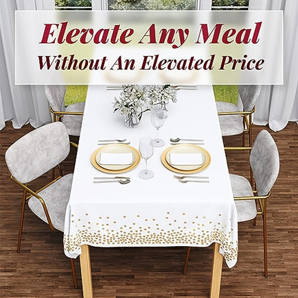 Golden Dot Tablecloth – Elegance Made Easy!