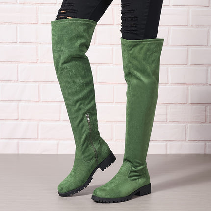 Chic Chunky Heel Over-the-Knee Boots