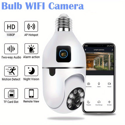 1080P HD WiFi Bulb Camera - 360° Smart Security