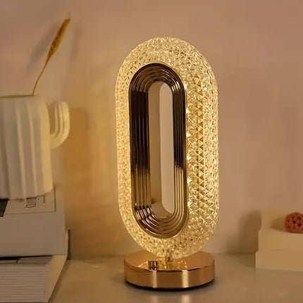 Mini USB Luxury Crystal Table Lamp - Elegant Bedside Nightlight