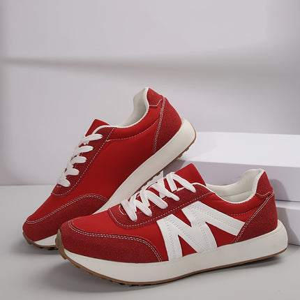Trendy Red Platform Sneakers
