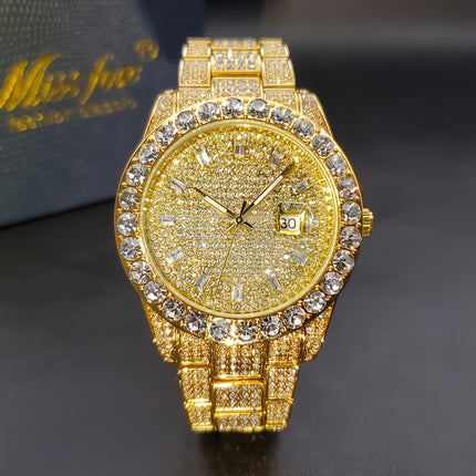 Luxury Men's Diamond Hip-Hop Watch