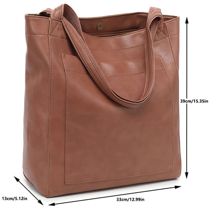 Retro Solid Color Tote Bag