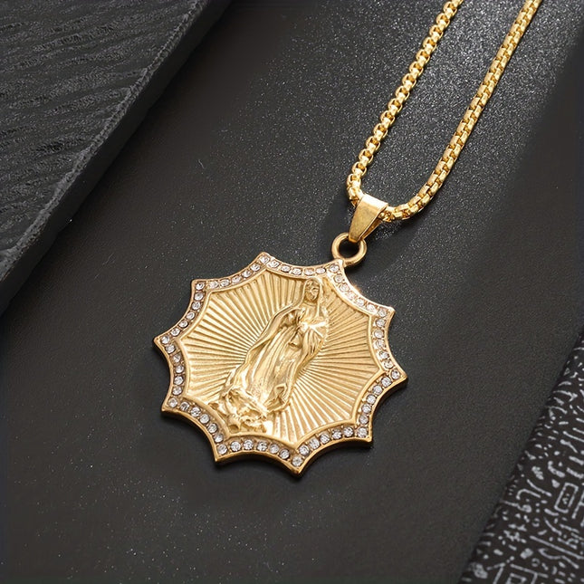 Virgin Mary Star Pendant Necklace