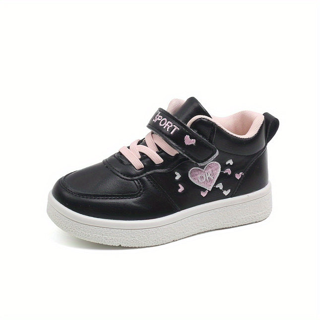 Girls' Heart Print Slip-On Sneakers