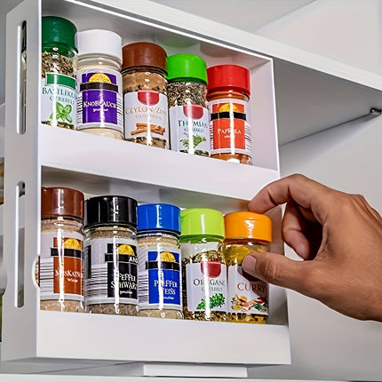 2-Tier Rotating Spice Rack Organizer – Space-Saving