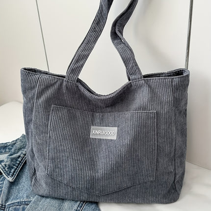 Trendy Corduroy Tote Bag