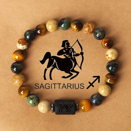 Men's Zodiac Stone Beaded Bracelet