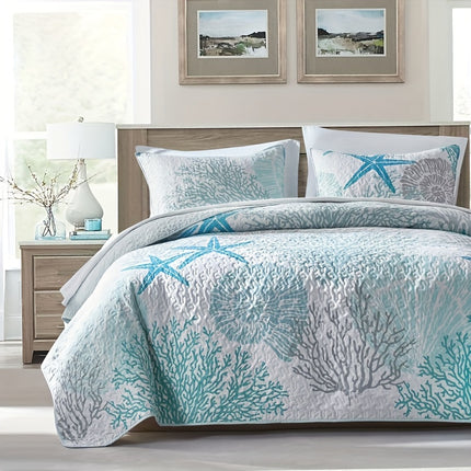 Coastal Coral Starfish Reversible Bedding Set