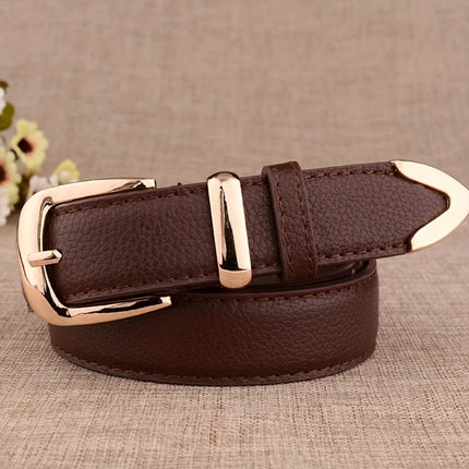 Elegant White Faux Leather Belt