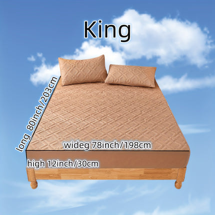3pcs Waterproof Solid Fitted Sheet Set - 360° Coverage