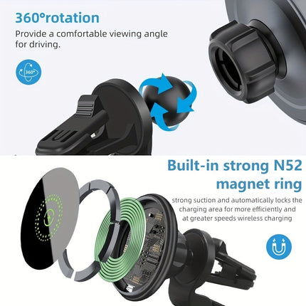 Magnetic Wireless Car Charger Mount for Fast Charging