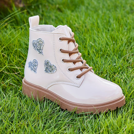 Girls' Sparkling Heart High-Top Boots