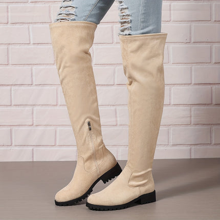 Chic Chunky Heel Over-the-Knee Boots