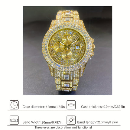 Golden Ice Hip-Hop Luxury Watch