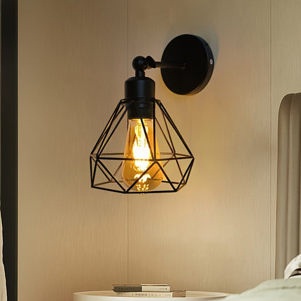 Adjustable Black Industrial Retro Wall Lamp - E27 Base