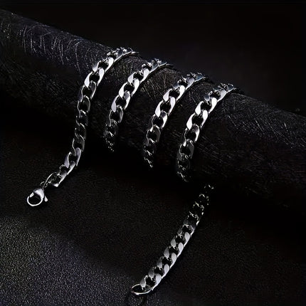 2pcs Men's 7mm Cuban Chain Set