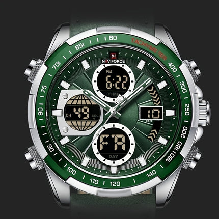 Multi-Functional Leather Quartz Watch