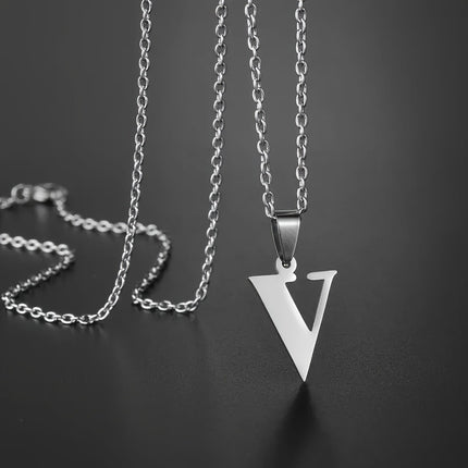 Minimalist Alphabet Stainless Steel Necklace