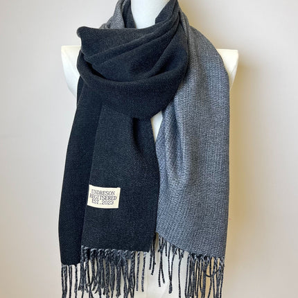 Double-Sided Two-Color Tassel Scarf