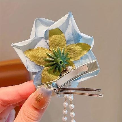 Chic Rose Tassel Hair Clips