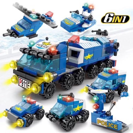 6-in-1 Police Building Blocks – Creative Fun for Kids! - Monti Bargains
