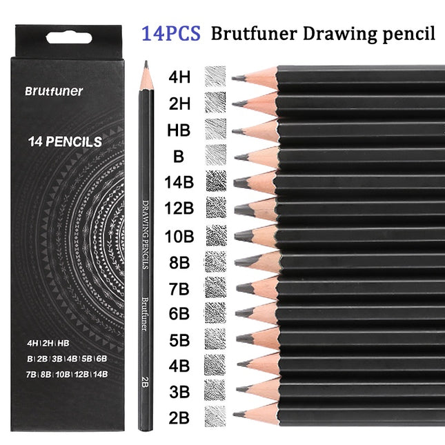 14pcs Professional Drawing Pencils Set