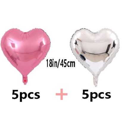 Silver & Pink Love Balloons 10pcs/set 45.72 cm