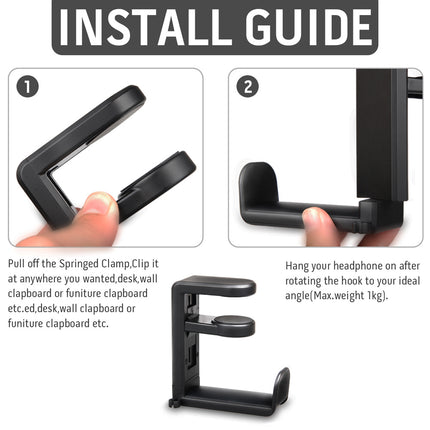 Adjustable Headset Hook Holder - Monti Bargains