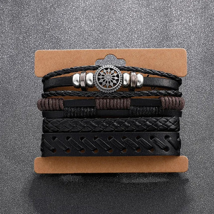 Men's Vintage Leather Bracelet Set
